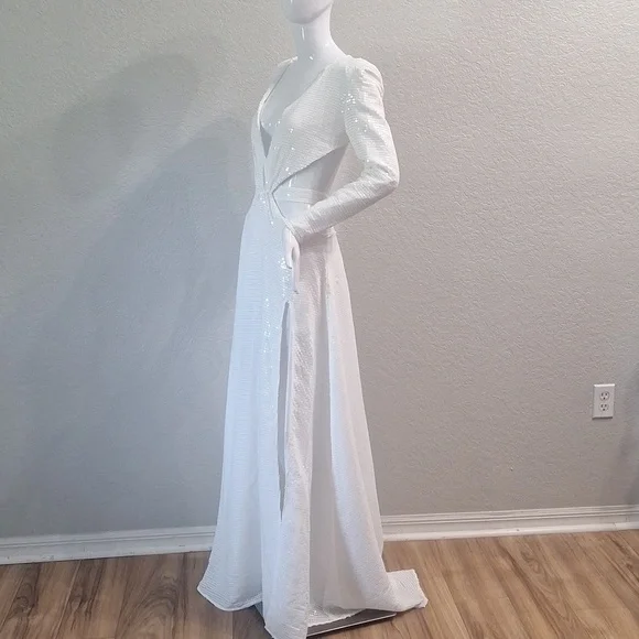 BCBG MaxAzria Runway White Sequined Dress - Picture 10 of 17